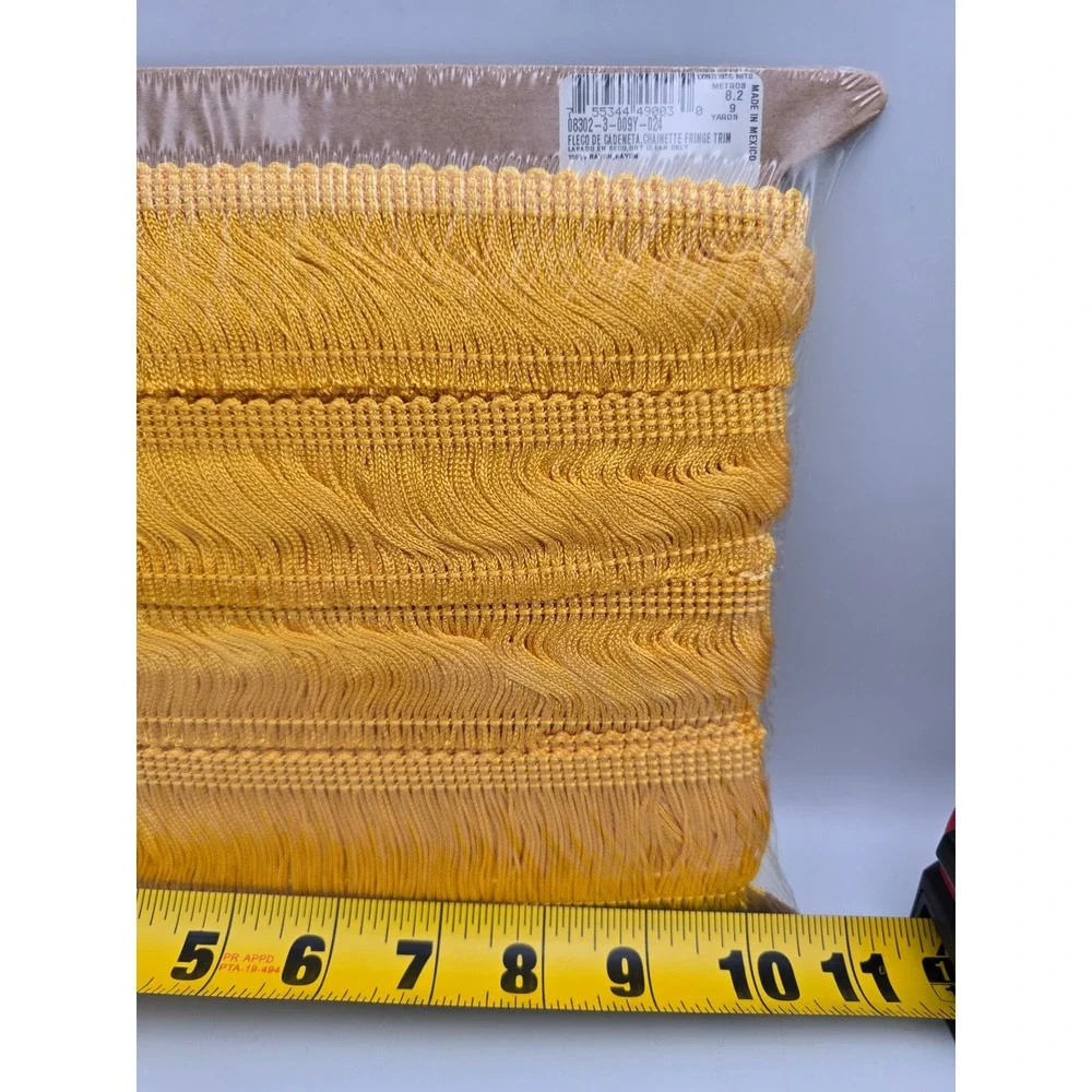 Unbranded Chainette Fringe Trim 9 Yards Yellow‎ New Rayon aprox 2in